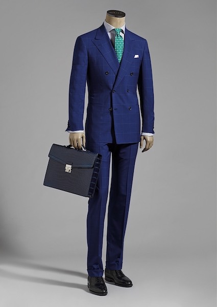 Kiton uomo abito blu doppiopetto p-e 2017