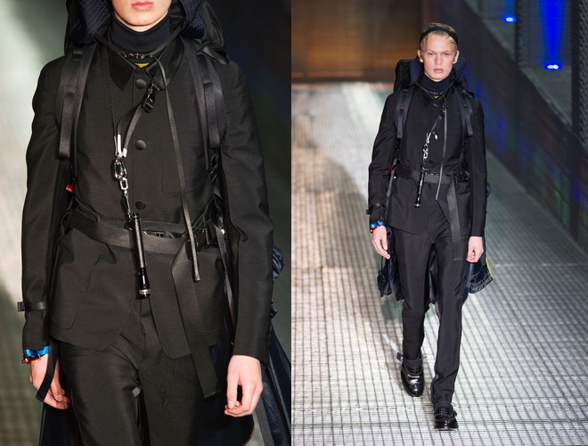 prada uomo abito nero estivo 2017