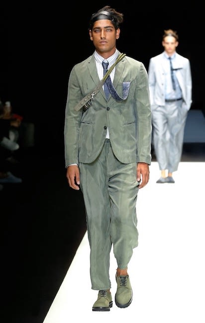 emporio armani uomo abito verde